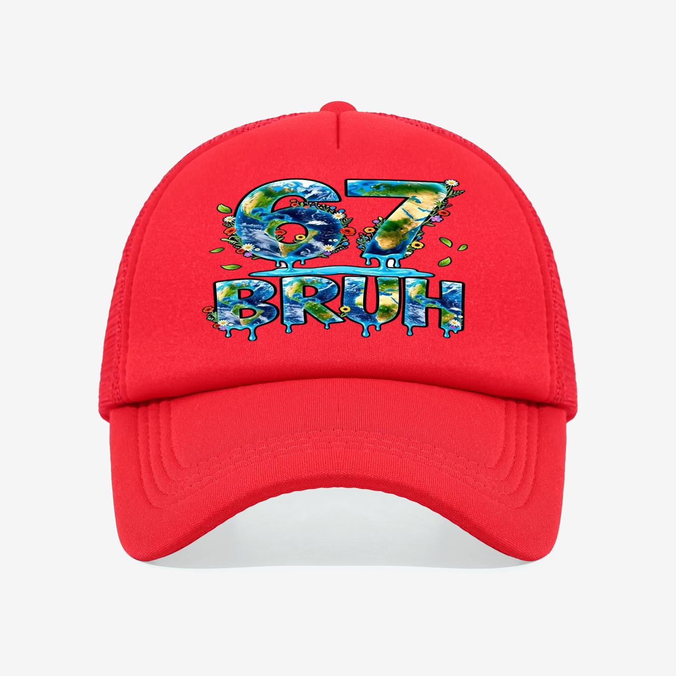 

1PC Street Trendy 67 Mesh Hat Breathable and Non stuffy+Adjustable Buckle, a treasure item for niche and non collision styles красный