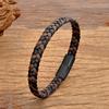 Simple Classic Stainless Steel Bracelet for Women Men Genuine Braided Leather Bangles Special Birthday Party Couple Jewelry Gift