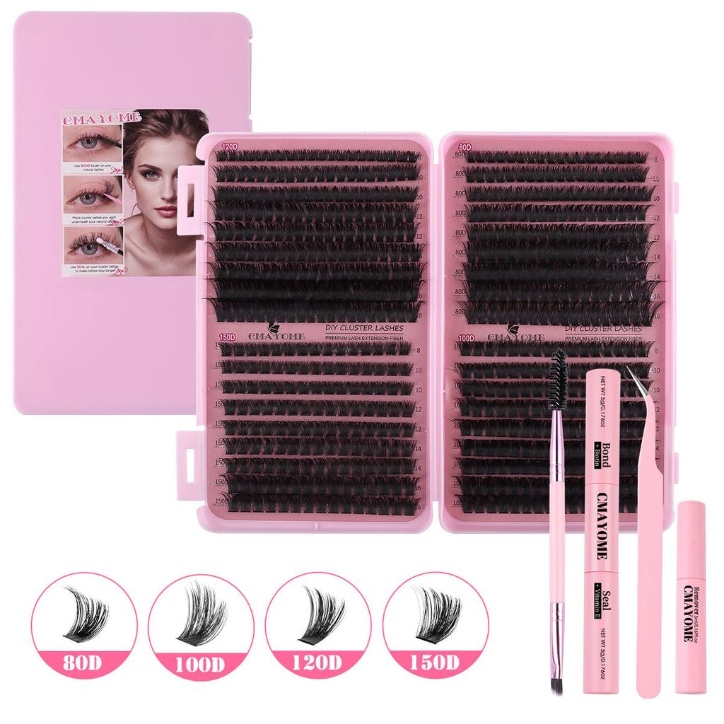 False Eyelash Extension Set 8-16Mm Length 80D + 100D + 120D + 150D Multiple Hairs