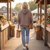 Women's Loose Fit Hoodie with Pockets Casual Long Sleeve Pullover Sweatshirt for Everyday Wear
