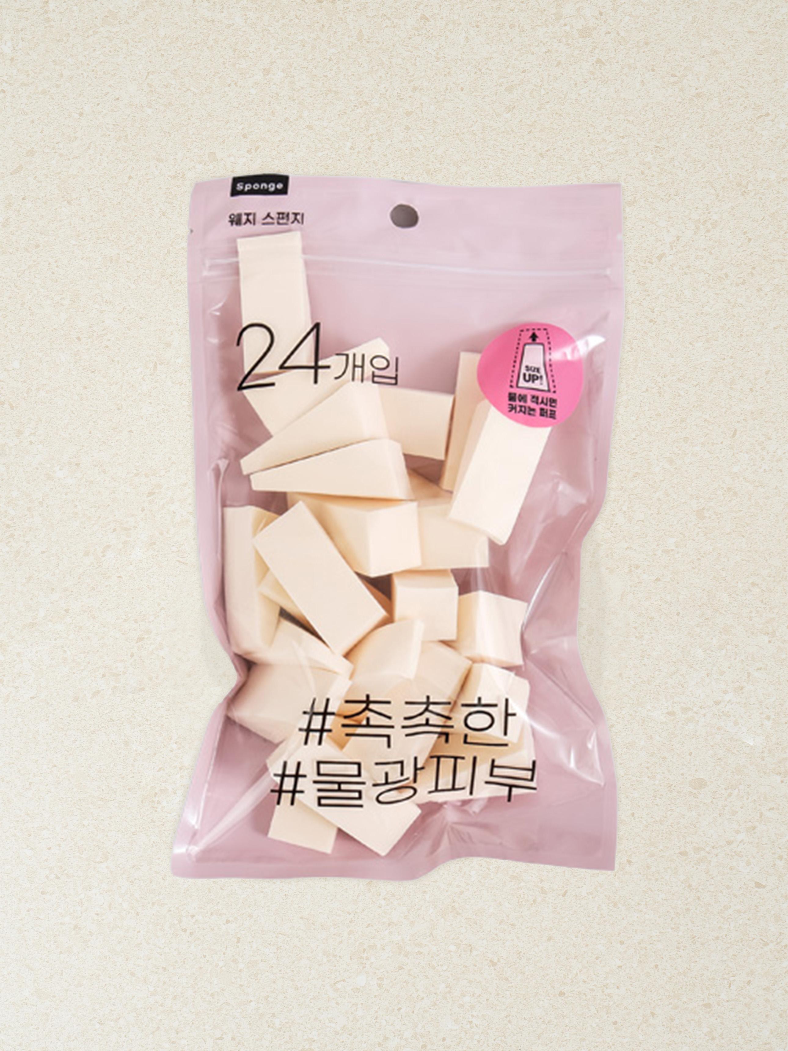 24-Pack Travel Triangular Makeup Sponges 1ea