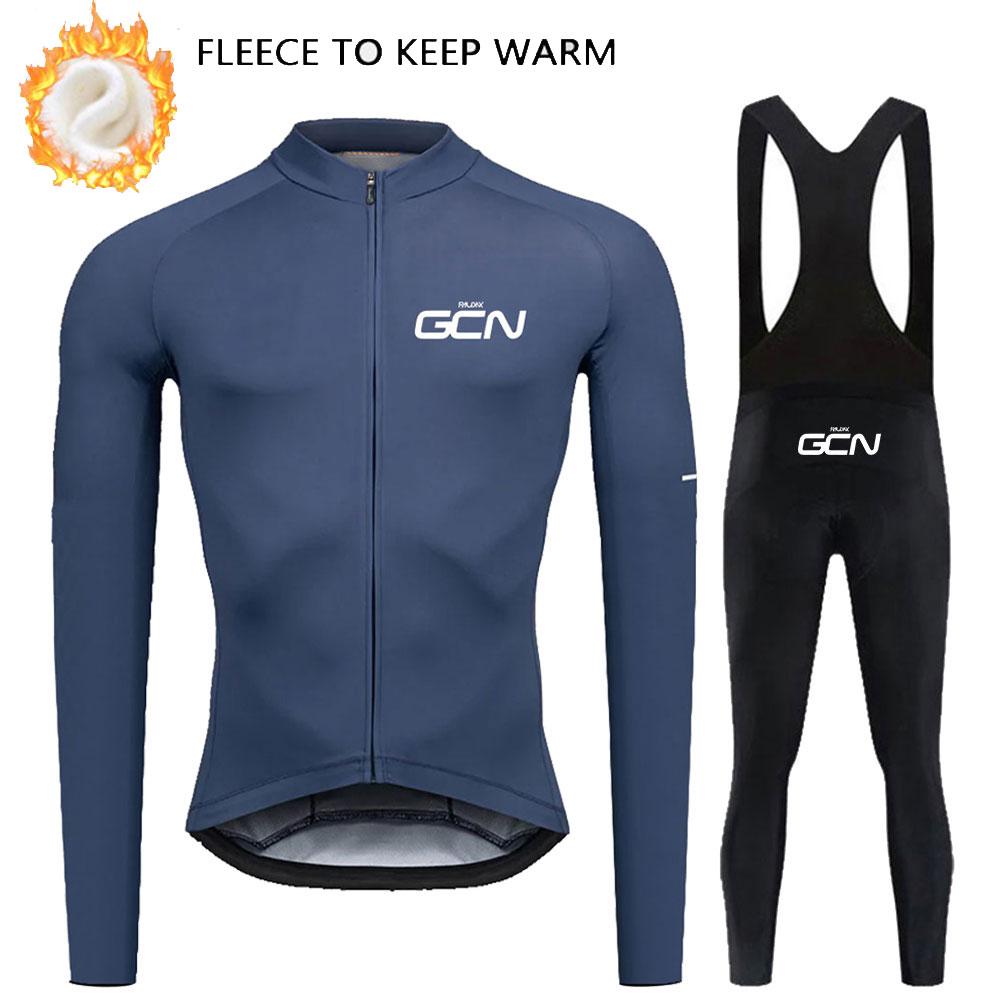 

Зимняя велосипедная одежда 2025 Мужской комплект велосипедной джерси с длинными рукавами Зимний термофлис Одежда для велоспорта на шоссейном велосипеде L