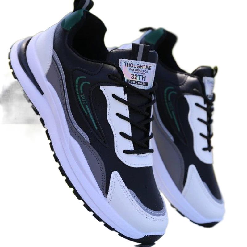 New Men's Shoes Casual Sports Shoes Waterproof Leather Surface Non-slip Wear-resistant Lightweight Running Shoes Fashion Men's Shoes