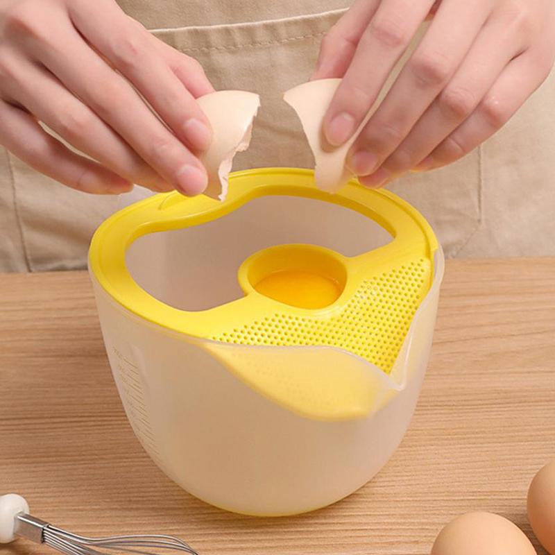 Egg White Separator 1L Large Capacity Kitchen Baking Multi-Functional Egg And Soy Milk Filter Egg Beating Mixing Bowl