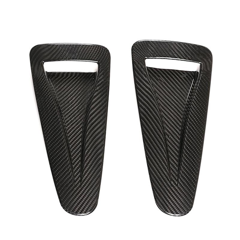 Car Real Carbon Fiber Front Engine Hood Air Vent Trim Fender Decoration Outlet Cover Trim for Nissan GTR R35 2008-2016