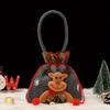 Canvas Christmas Gift Bags Set, 3pcs Festive Tote Bags with Santa & Reindeer Designs, Small Candy & Fruit Pouches, Holiday Gift