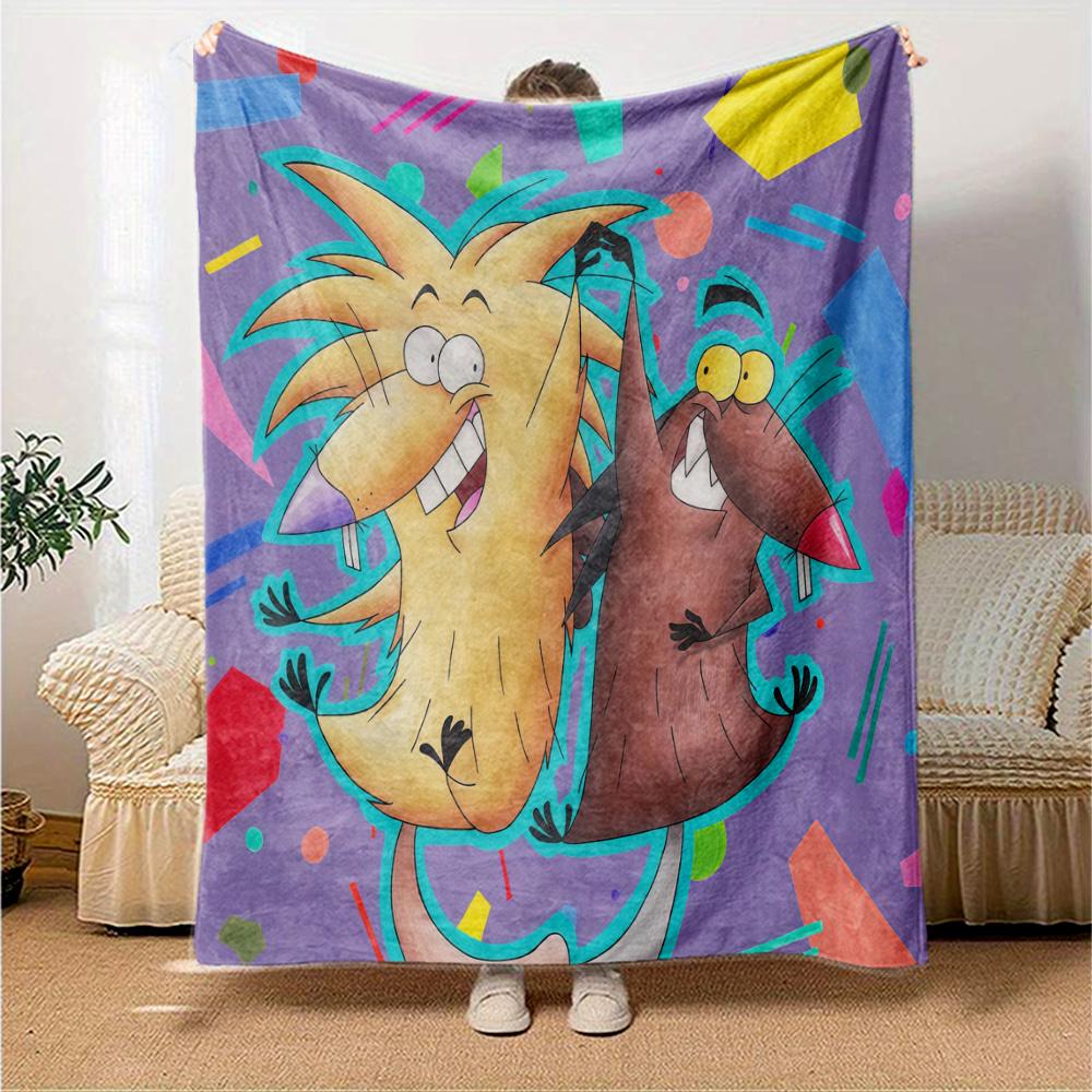 The Angry Beavers Flannel Blanket, High quality Comfortable for All Seasons, Home Decor, Warmth and Comfort