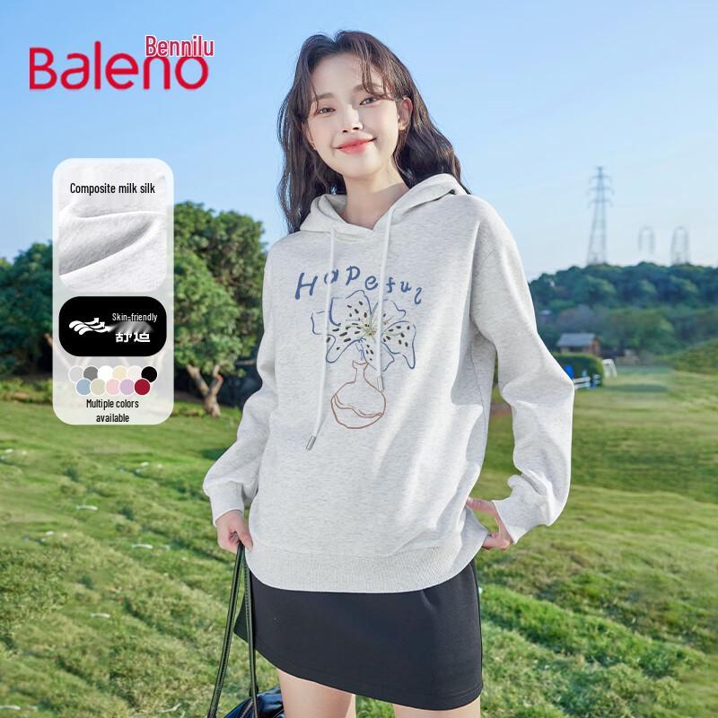Baleno Women's Milk Silk Crew Neck Long Sleeve Sweatshirt