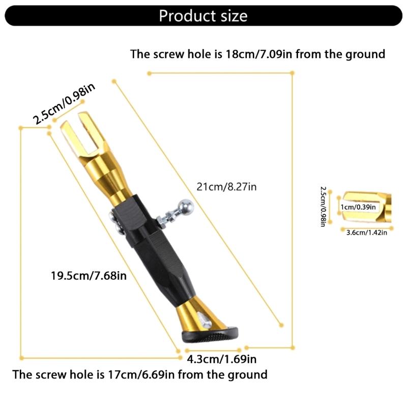 Customizable Length Adjustable Side Stand Foot Bracket for Motorcycles and Electric Bikes with Secure Connection Points