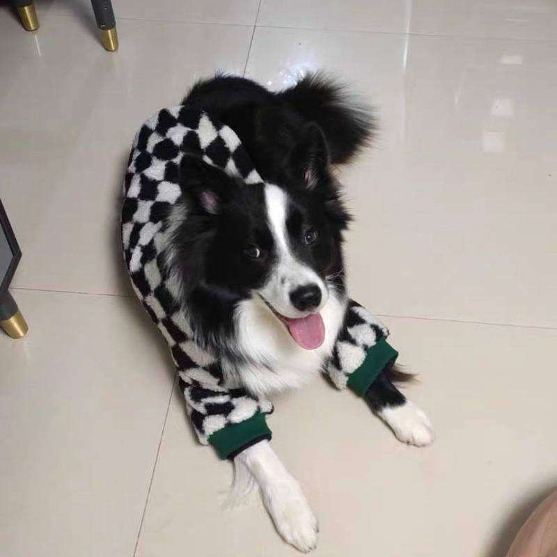 Dog Winter Plaid Large Dog Fleece Golden Retriever Labrador Golden Retriever Handsome Thickened Warm Lamb Fleece Edge Grazing