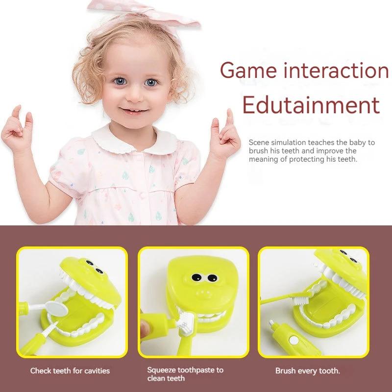Children Montessori Toys Parent-Child Interaction For Girl Boy Dentist Check Teeth Model Doctors Role Play Baby Kid Learning Toy