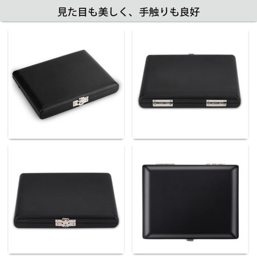 Schwarzes PU-Lederetui für Saxophone und Klarinetten, fasst 6 Rohrblätter, inklusive Fächern, leichte und langlebige Holzkonstruktion, wasserdicht und leicht zu re