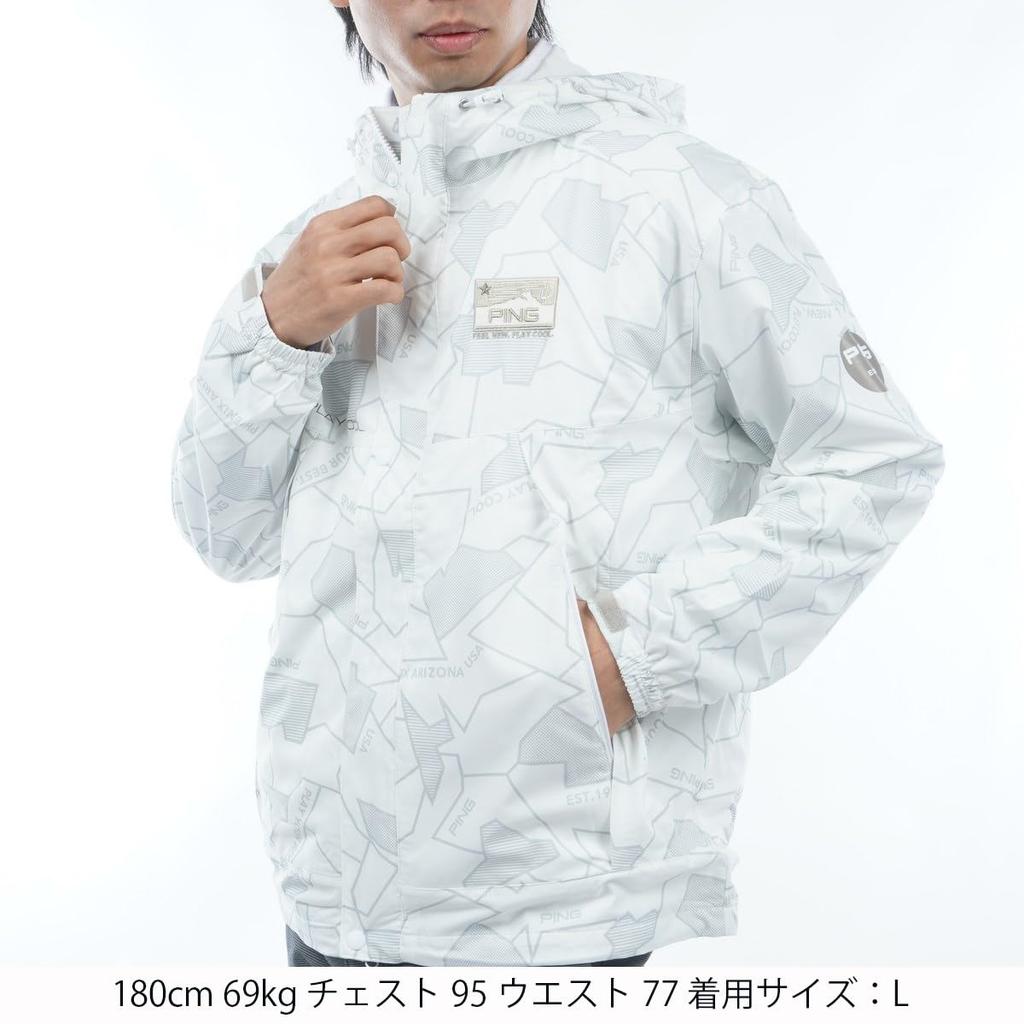 Water Repellent 3WAY Blouson Blouson Golf L [Pin Apparel] Men's (Vest Set) / / 621-3220003 030_White (Pattern)