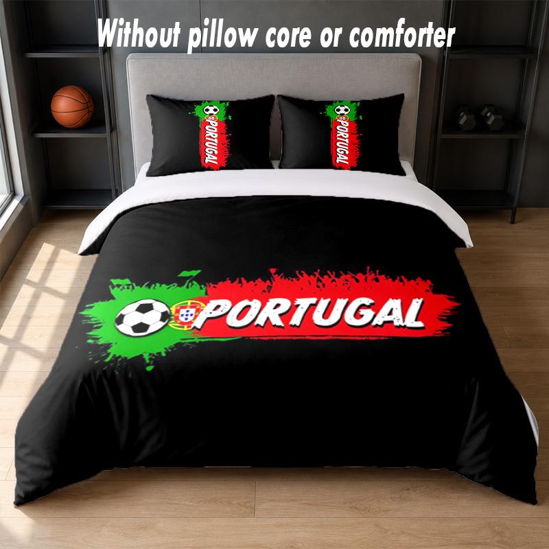 Portugal Design Bed Bedding Set 1 Duvet Cover + 2 Pillowcases Soft Breathable Household Bed Linens