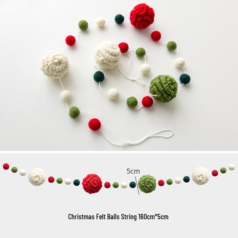 NUCHI Wool Felt Christmas Star & Elk Garland Ornament