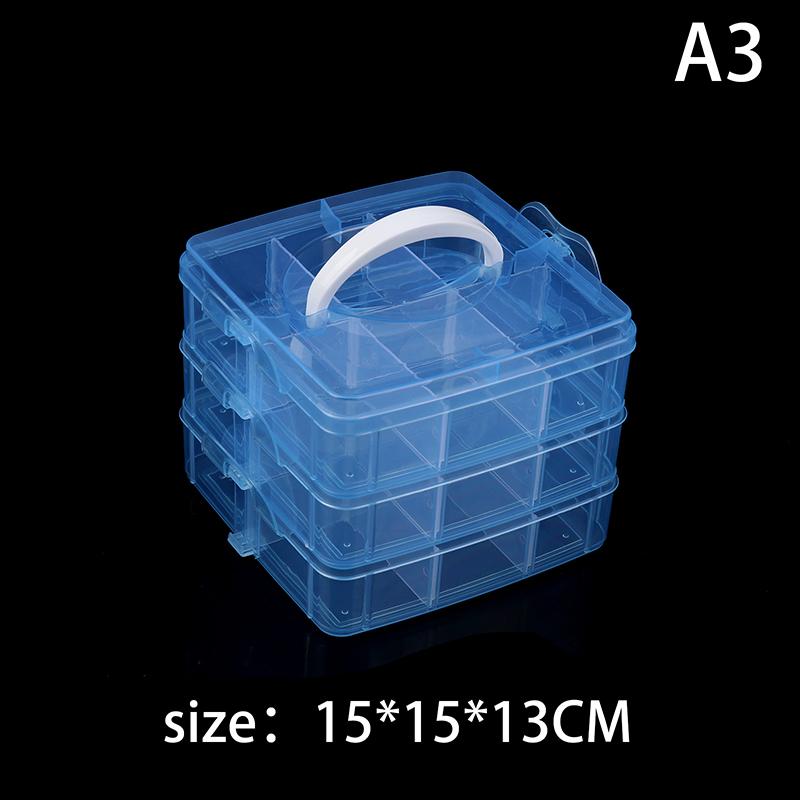 3 Layers Transparent Plastic Jewelry Storage Box Large-Capacity Finishing Box Necklace Ring Stud Earrings Box Ornament Box