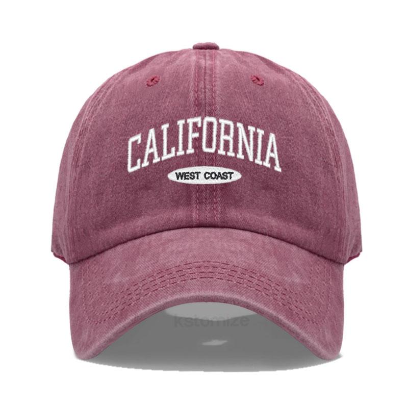 California West Coast Embroidered Baseball Cap for Women Men Fashion Adjustable Soft Cotton Dad Hat Unisex Classic Golf Caps