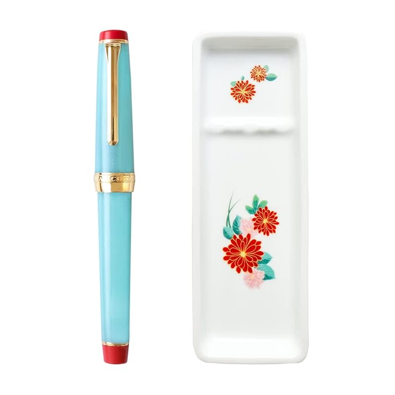 

WANCHER fountain pen Imari fountain pen/pen tray set 21k gold Nabeshima ware pen tray made in Japan Original design [Wancher fountain pen] (M (medium)