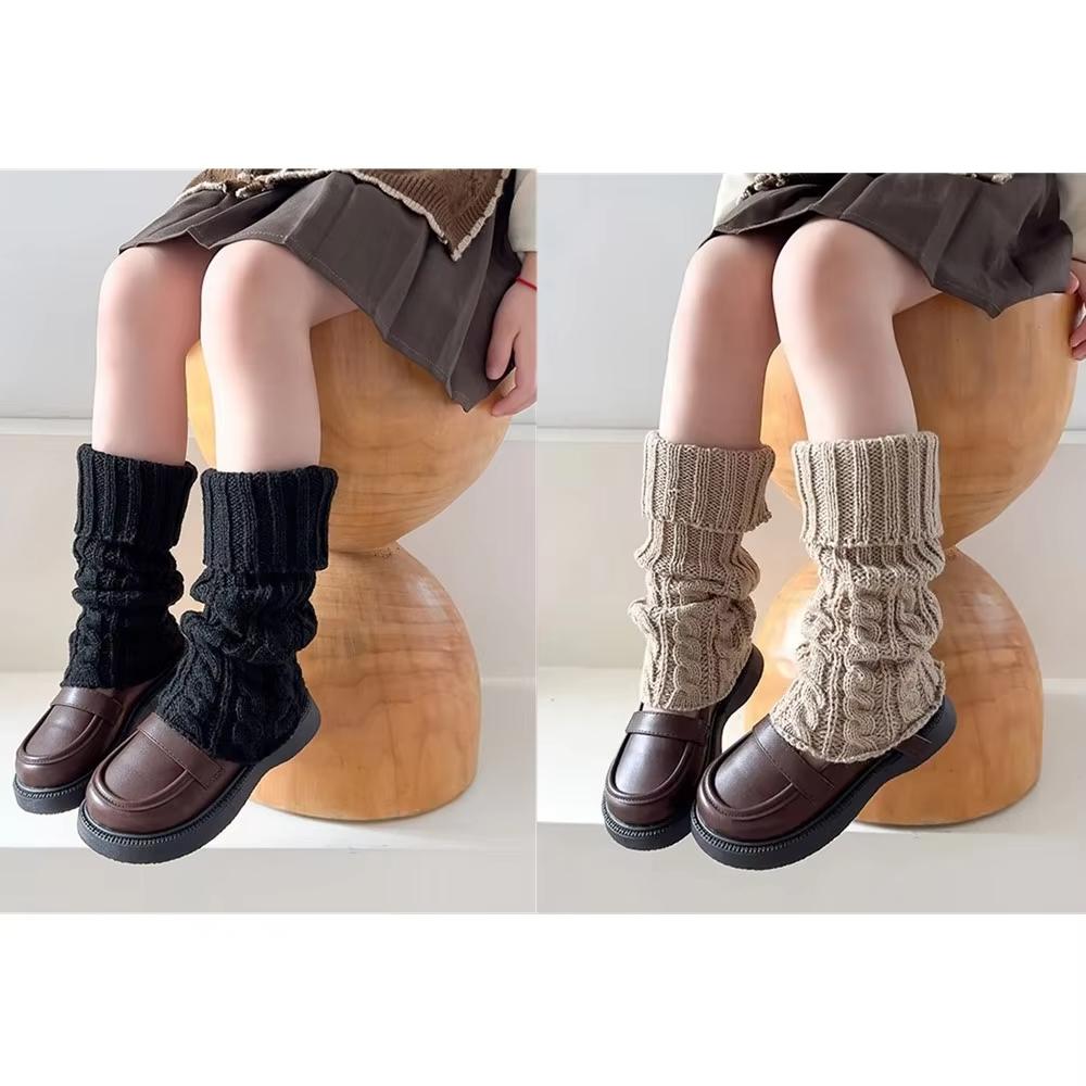Scaldamuscoli per bambini, calzini lavorati a maglia intrecciati Lolitas, copripiedi caldi per bambine, calzini carini e dolci, calze lunghe