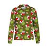 Women's Stand Collar Pullover Long Sleeve Top Christmas Print Sports Top