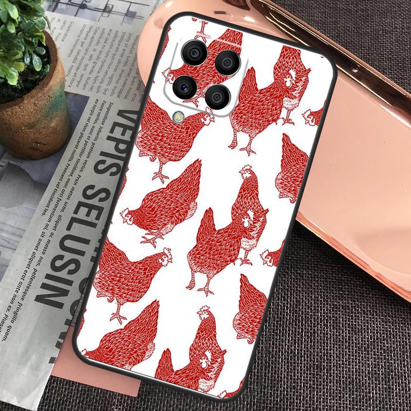 Cartoon Chicken Rooster Case For Samsung Galaxy M20 M15 M55 M31s M51 M21 M11 M13 M33 M53 M52 M32 M12 M14 M34 M54