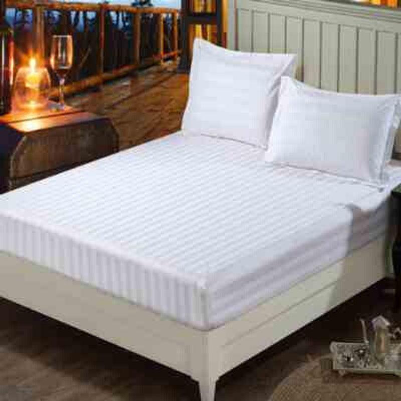 

Hotel Bed & Breakfast Dormitory Fitted Sheet and Bed Sheet Quilt Cover Four-Piece Bedding Set 1.5 m x 2 m White satin bed hat