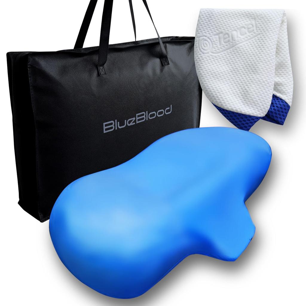 Blue Blood 4D Trinity Pillow with Cover (Pre-installed) Neck Pillow, Comfortable Memory Foam Neck Pillow for Side and Back Sleepers, Washable Cover