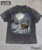 Deer Graphic T-Shirt,Full Moon Wilderness Tee,Deer Lovers Gift,2000s Deer Gift,Vintage Forest Adventure Top,Rustic Outdoor Animal Lover Gift