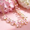 Aesthetic Texture Enamel Flower Shaped Necklaces for Women Fashion Elegant Vacation Style Drop Oil Petal Bracelet Jewelry Gift