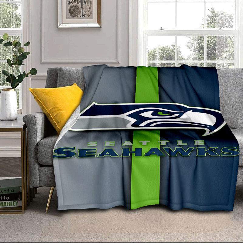 Coperta Portatile/Morbida Seattle Seahawks Logo Coperta da Letto Adatta per Viaggi Campeggio Soggiorni Uffici Divani Regali per Fan