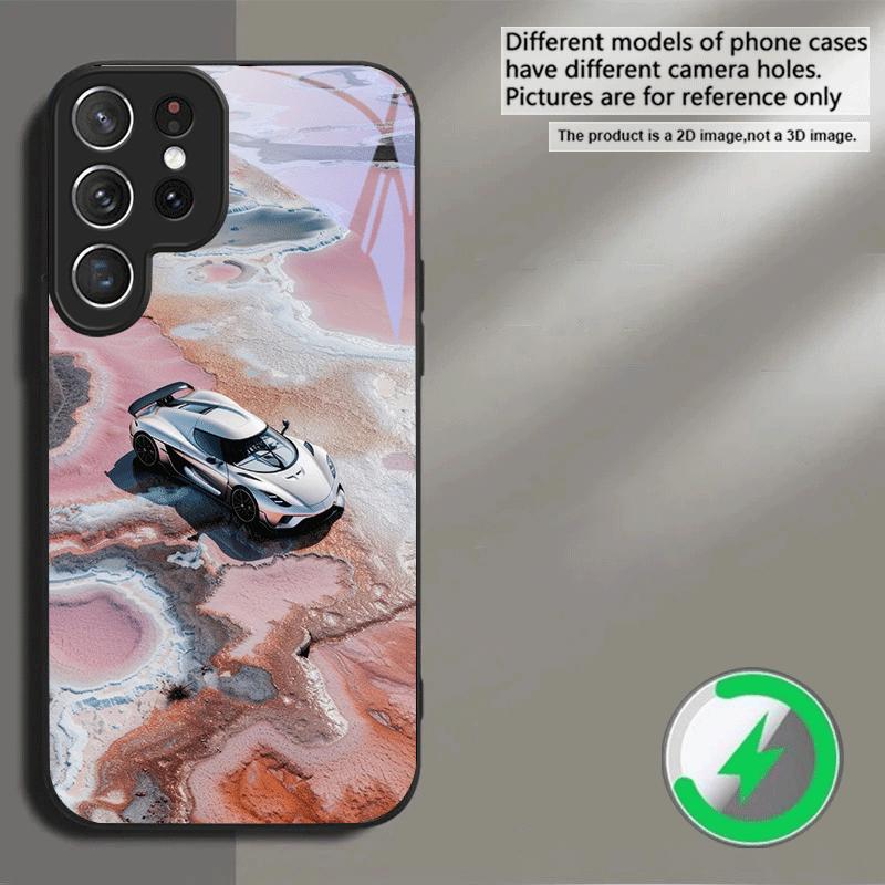 Retro fashion sports car For Samsung S26 S20Ultra S21 Pro S22 Plus S23 FE S24 Ultra S25 Edge For Magsafe Glass Phone Case