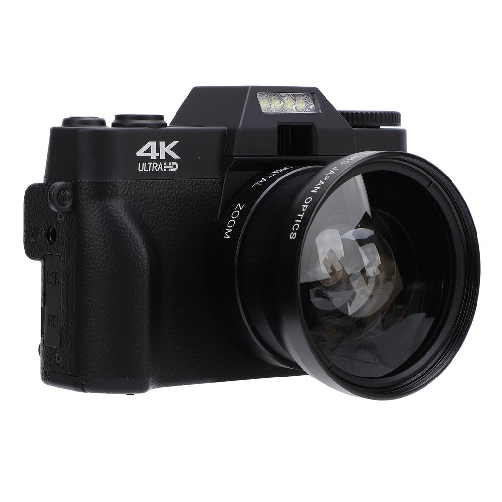 4K Digital Camera 60FPS 56MP 3in IPS Touch Screen 16X Zoom 270 Deg Rotation for Travel Camping
