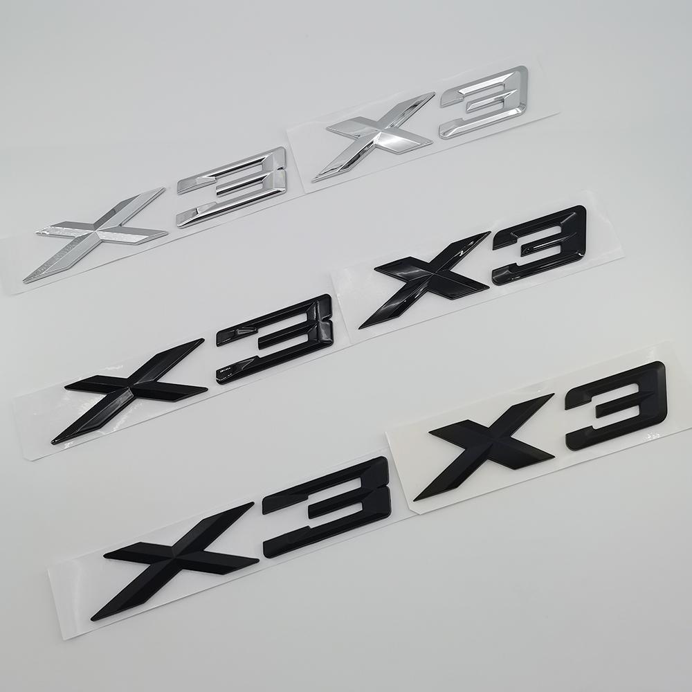 New 3D ABS Chrome Black Matte X3 Logo Nameplate Sticker Rear Trunk Emblem Badge Decals For BMW F25 E83 G01 M40i Car Accessories uo2