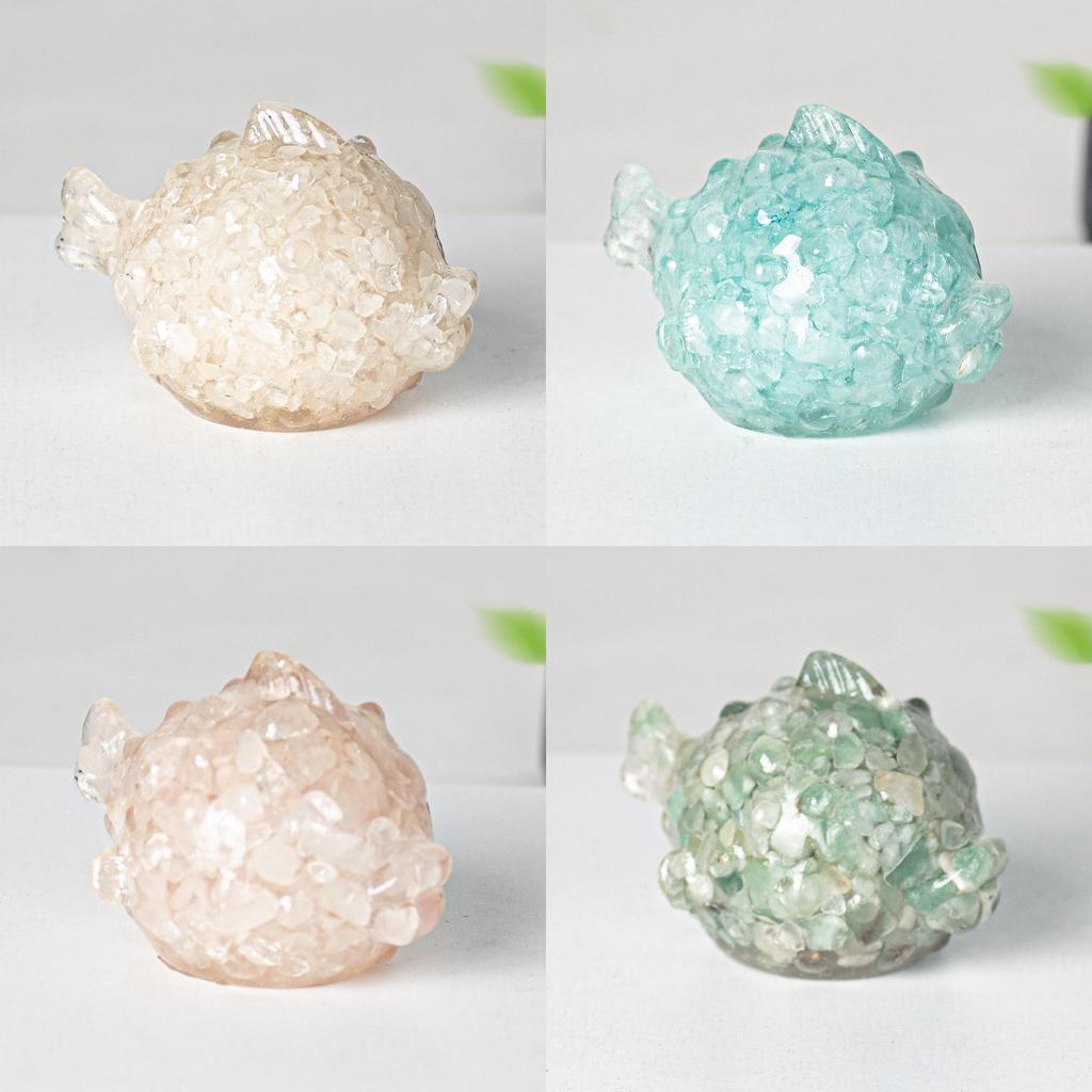 Resin Animal Desk Ornament With Natural Crystal Fill For Office Decor And Gift Giving