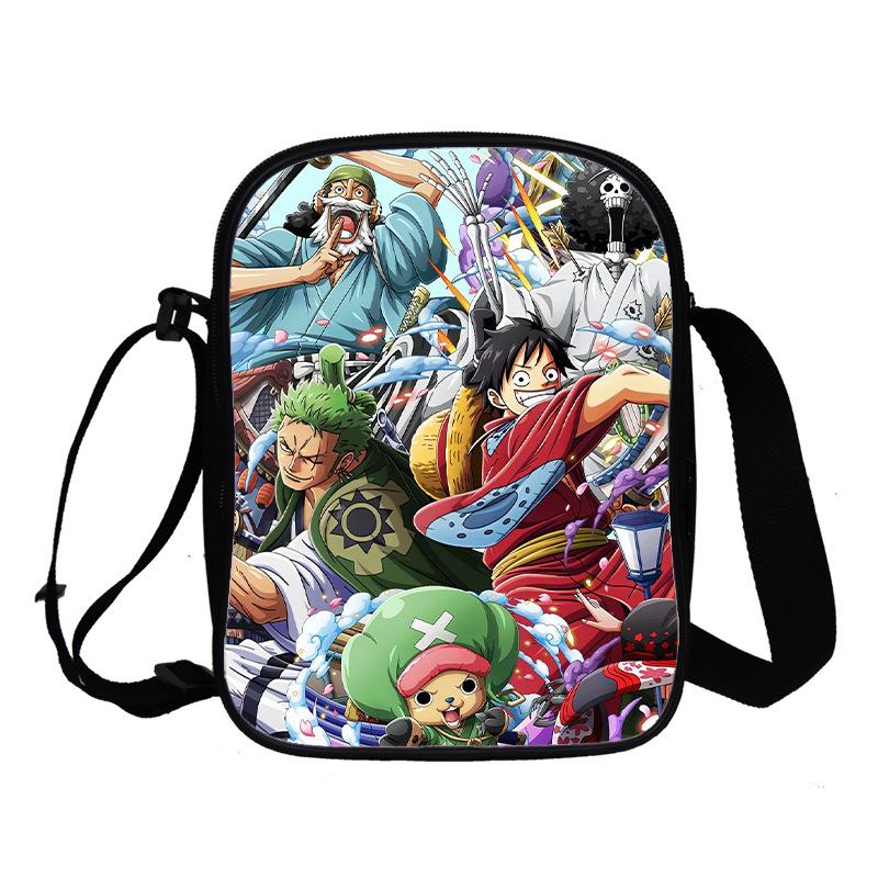 Animation Peripheral Messenger Bag, Primary And Secondary School Student Schoolbag 3D Full Color Printing Double-Layer Shoulder Bag Portable