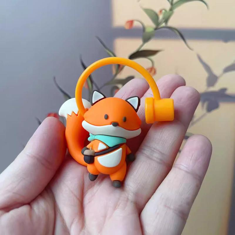 Kawaii Silikon-Strohhalmabdeckung für 7-8mm Cartoon Lebensmittelqualität Silikon Staubdicht Hitzebeständig Strohhalm-Stopfen Kappe Schnabeltassen Zubehör