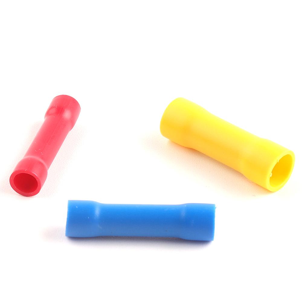 PVC Měděný vodič Izolované Přímé Drátové Spojky Hýžďové Spojky Elektrický Drát Kabel Krimpovací Svorky Sada BV1.25 Červená BV2 Modrá BV5.