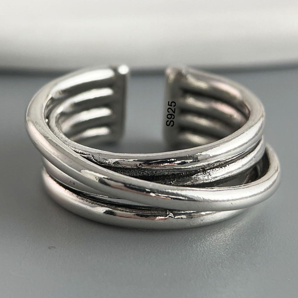 925 Sterling Silver Rings for Women Couple Minimalist Handmade Simple Retro Flower Heart Ring Fine Jewelry Gift Prevent Allergy