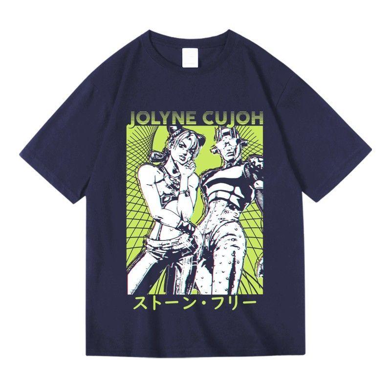 

Anime JOJO Men Women Autumn T-Shirt Harajuku Vintage Short Sleeve Loose Oversized Casual Fitness Comfortable Y2k Kpop Top 4XL