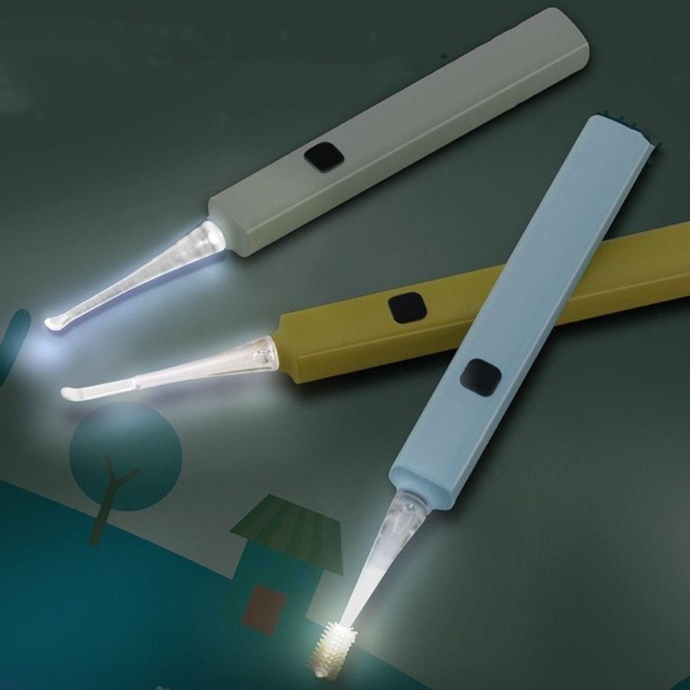 LED Light Baby Ear Cleaner 360 Degree Rotating USB Charging Luminous Ear Spoon Set Soft with Magnifying Luminous Ear Curette