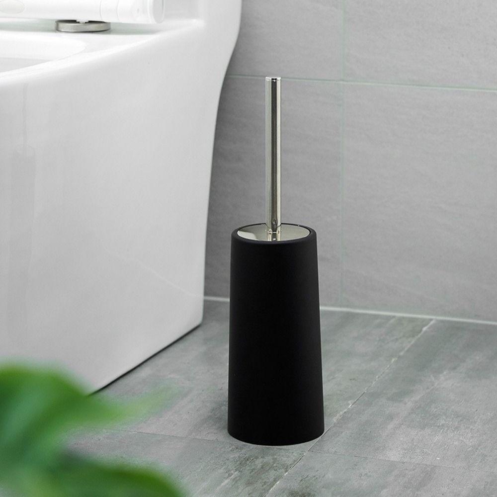 Splash Protection Toilet Bowl Brush and Holder Stainless Steel Toilet Cleaning Brush Restroom