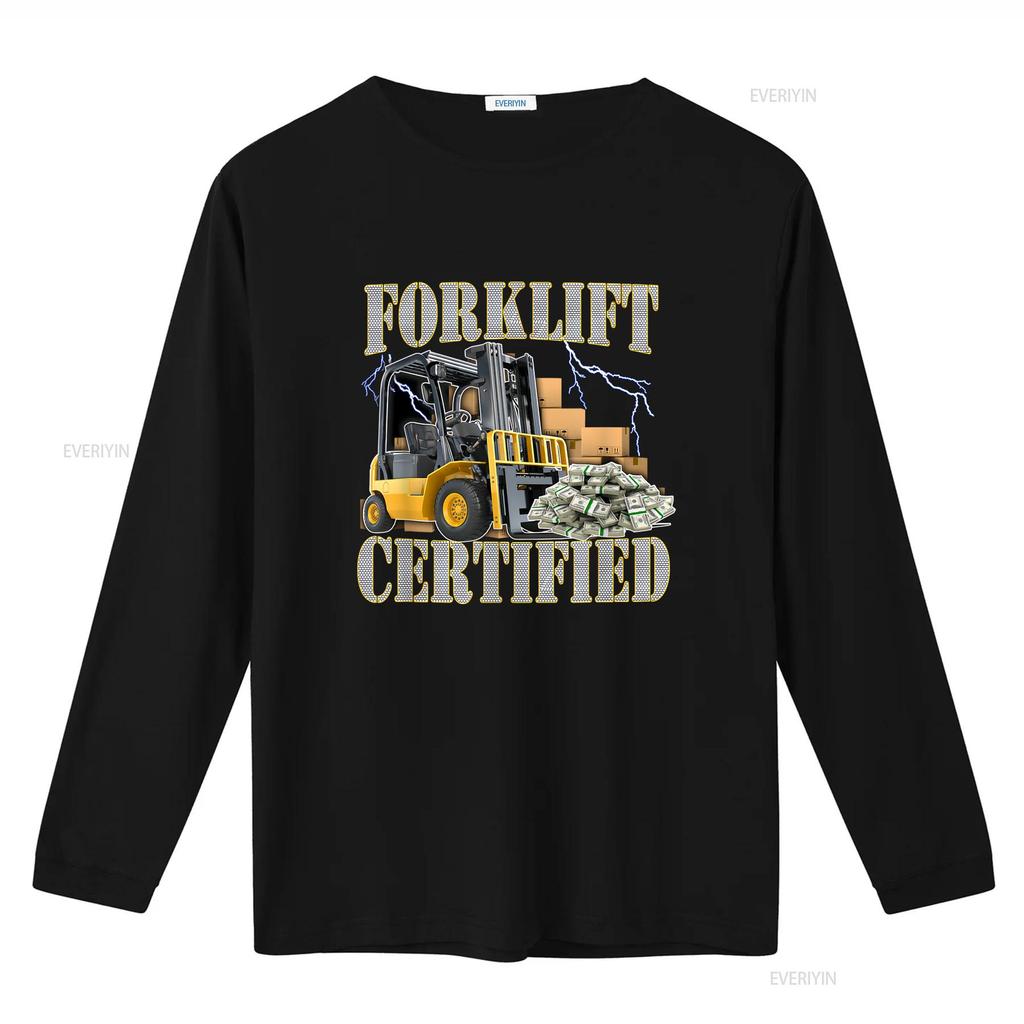 Forklift Certified T Shirt Funny Gift Bf25a Vintage Washed Versatile Casual Streetwear Soft Homme Breathable Stylish Graphic