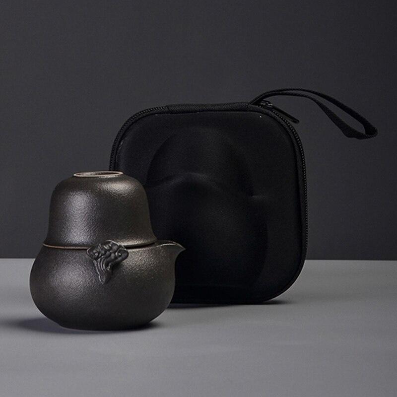 Ceramic Quick Tea Set One Pot Two Cups Kung Fu Tea Set Portable Tea Set