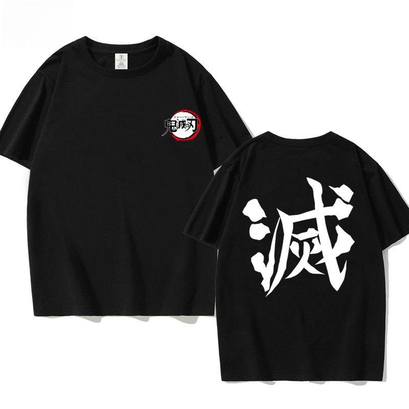 Demon Slayer Anime Kimetsu No Yaiba LOGO Printed Tshirt Unisexs and Womens Tshirt Unisexs Top Sports Tshirt 2026 Summer New Tee S