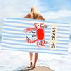 Marineblau Weiß gestreifter Bikini Wäscheleine Strandtuch Verspielte Bademode Kunstdesign Schnell trocknendes Mikrofaserhandtuch Für den Sommer