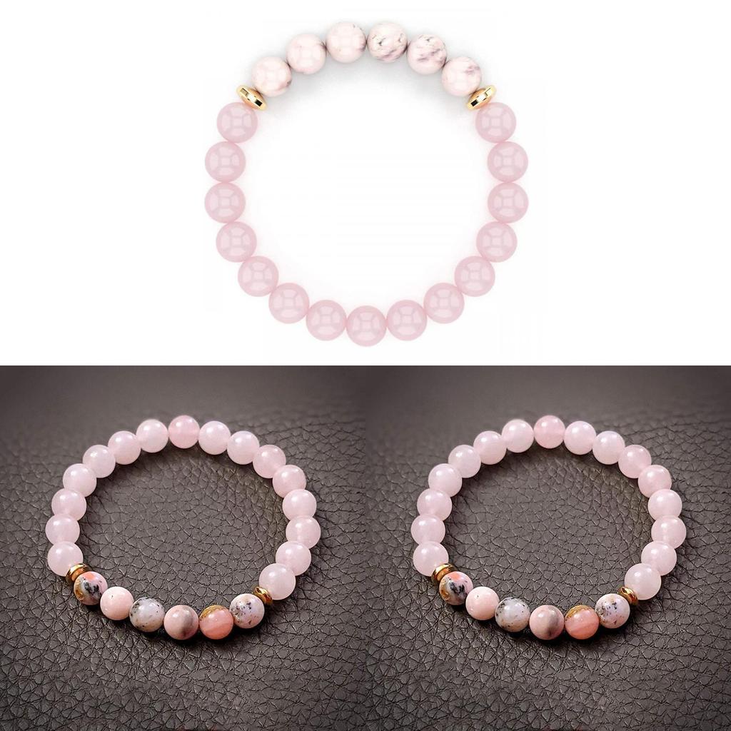 Pink Crystal Geometric Ladies Bracelet Handmade Fashion Accessory For Gift
