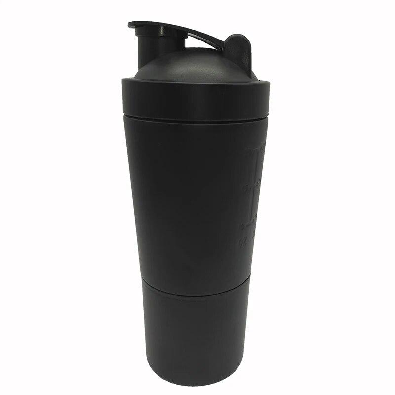 

Бутылка-шейкер из нержавеющей стали, порошок сывороточного протеина, чашка-блендер, герметичная вакуумная чашка для спорта, спортзала, чашки для воды, бутылка для воды для путешествий, кемпинга 600ml чёрный