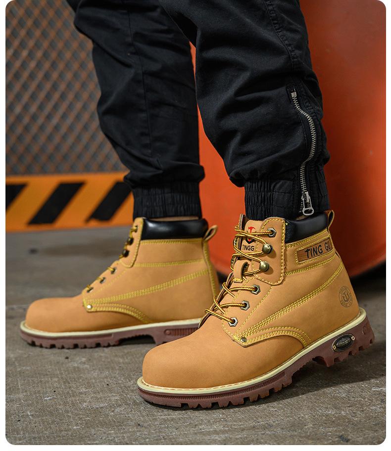 Steel Toe Cap Safety Shoes: Men’s Anti-Smash, Anti-Puncture, Slip-Resistant, Wear-Resistant, Year-Round Protection.