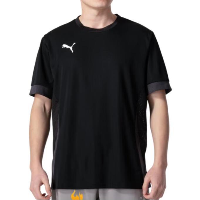 Puma Logo Round Neck Short Sleeve T-Shirt Men Tops Black 705747-03