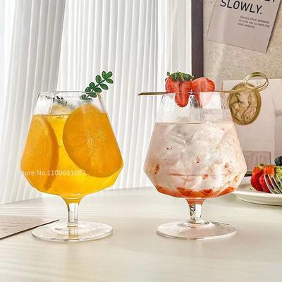 1/2PC Coreia Ins Net Red Glass Cup Copo Alto Copo de Bebida Coquetel Copo de Bebida Gelada Bolha de Água Copo para Dia dos Namorados Casamento